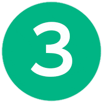 Green circle with number 3 in middle